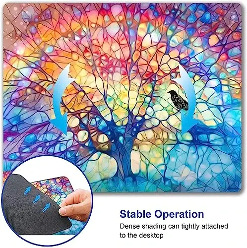 SANWUMIAN Mouse Pad, Cute Mouse Mat for Women, Square Waterproof Non-Slip Rubber Base Computer MousePads for Desk Office Laptop, Tree of Life - 6