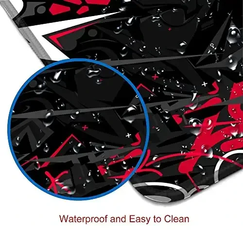 SANWUMIAN Mouse Pad Gaming, Large XXL Mouse Pads, Non-Slip Rubber Base Mousepad, Keyboard Mouse Mat Desk Pad with Stitched Edges, 31.5x11.8 inch Black Red - 5