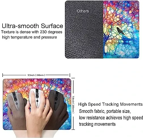 SANWUMIAN Mouse Pad, Cute Mouse Mat for Women, Square Waterproof Non-Slip Rubber Base Computer MousePads for Desk Office Laptop, Tree of Life - 3
