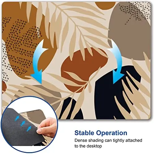 SANWUMIAN Mouse Pad, Square Abstract Mouse Pad, Cute Mouse Mat Waterproof Non-Slip Rubber Base Mouse Pads for Office Laptop, Brown Leaves - 3