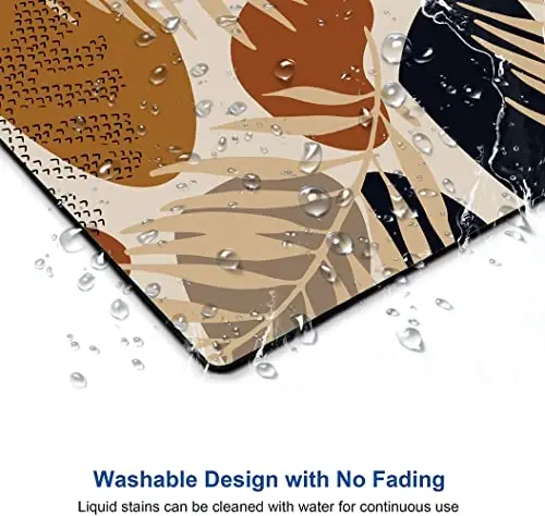 SANWUMIAN Mouse Pad, Square Abstract Mouse Pad, Cute Mouse Mat Waterproof Non-Slip Rubber Base Mouse Pads for Office Laptop, Brown Leaves - 4