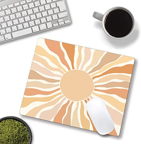 SANWUMIAN Mouse Pad, Modern Abstract Mouse Pad, Waterproof Mouse Mat Square Boho MousePad Non-Slip Rubber Base Computer Mouse Pads for Office Laptop - 2