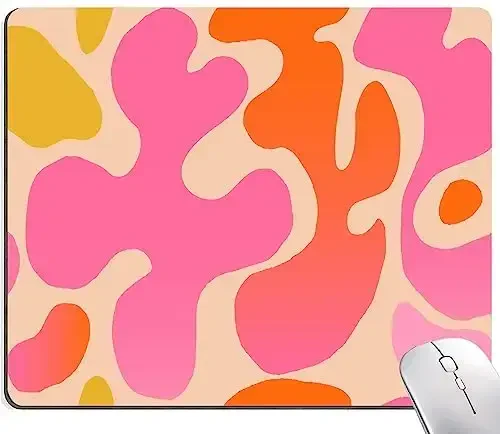 SANWUMIAN Mouse Pad, Modern Abstract Mousepad, Cute Pink Mouse Mat Waterproof Non-Slip Rubber Base Mouse Pads for Women Office Laptop 