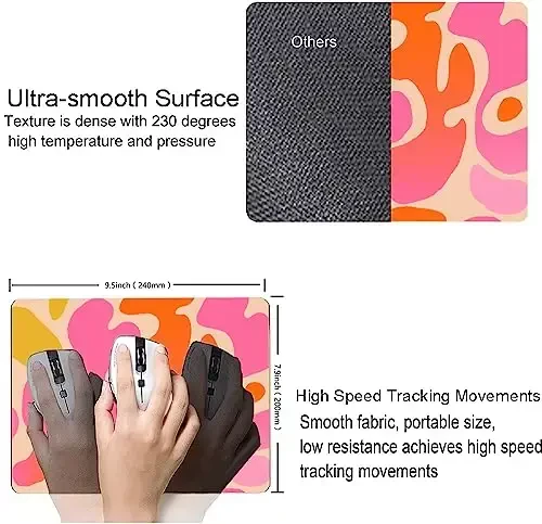 SANWUMIAN Mouse Pad, Modern Abstract Mousepad, Cute Pink Mouse Mat Waterproof Non-Slip Rubber Base Mouse Pads for Women Office Laptop - 3