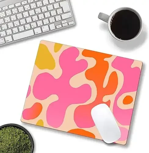 SANWUMIAN Mouse Pad, Modern Abstract Mousepad, Cute Pink Mouse Mat Waterproof Non-Slip Rubber Base Mouse Pads for Women Office Laptop - 4