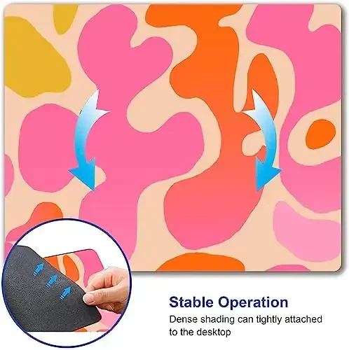 SANWUMIAN Mouse Pad, Modern Abstract Mousepad, Cute Pink Mouse Mat Waterproof Non-Slip Rubber Base Mouse Pads for Women Office Laptop - 6