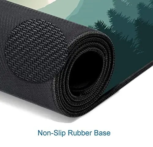 SANWUMIAN Mouse Pad Gaming, Large Mouse Pads for Desk, Keyboard Mouse Mat Desk Pad, Non-Slip Rubber Base with Stitched Edges Mousepad, 31.5x11.8 inch Abstract Landscape Mountain - 4