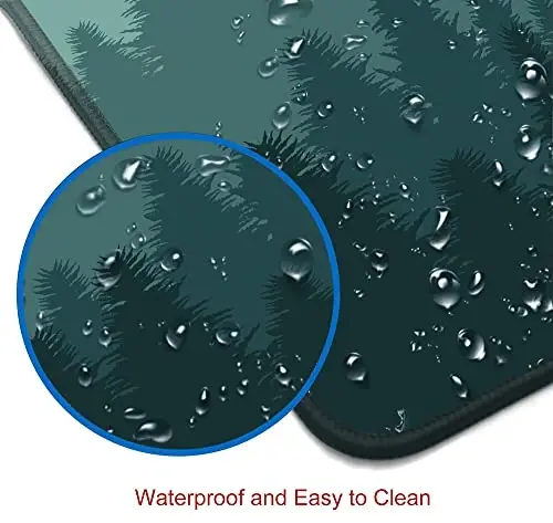 SANWUMIAN Mouse Pad Gaming, Large Mouse Pads for Desk, Keyboard Mouse Mat Desk Pad, Non-Slip Rubber Base with Stitched Edges Mousepad, 31.5x11.8 inch Abstract Landscape Mountain - 5