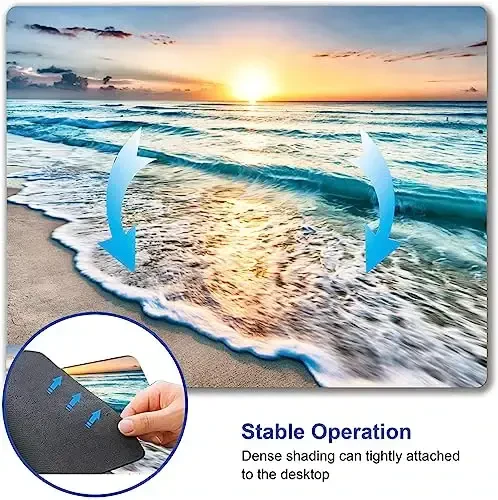 SANWUMIAN Mouse Pad, Beach Mouse Mat, Square Waterproof Non-Slip Rubber Base Computer MousePads for Desk Office Laptop - 6