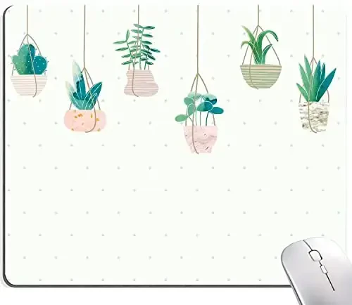 SANWUMIAN Mouse Pad, Plants Mouse Pad, Square Mouse Mat Waterproof Mousepad Non-Slip Rubber Base Mouse Pads for Office Laptop 