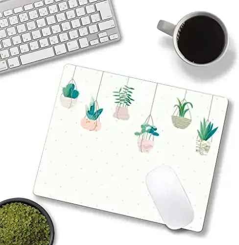 SANWUMIAN Mouse Pad, Plants Mouse Pad, Square Mouse Mat Waterproof Mousepad Non-Slip Rubber Base Mouse Pads for Office Laptop - SANWUMIAN (1)