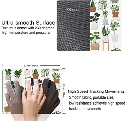 SANWUMIAN Mouse Pad, Pot Plant Mouse Pad, Mouse Mat Waterproof Non-Slip Rubber Base MousePads - 5