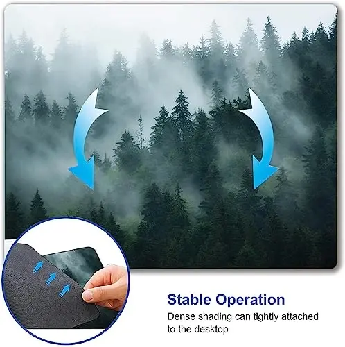 SANWUMIAN Mouse Pad, Fog Forest Mouse Mat, Waterproof Non-Slip Rubber Base MousePads for Office Laptop Computer Desk, Natural Landscape - 6