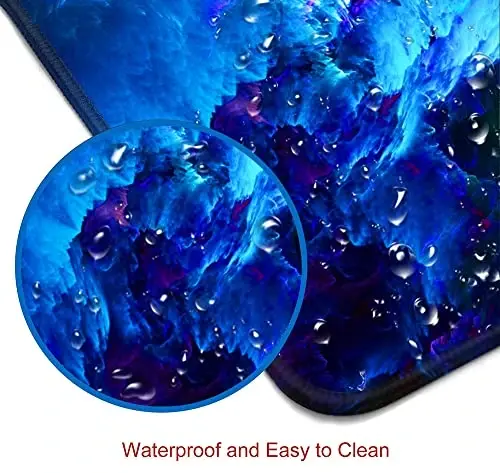 SANWUMIAN Gaming Mouse Pad, Large Non-Slip Rubber Base Mousepad, Keyboard Mouse Mat, Desk Pad with Stitched Edges, 31.5x11.8inch, Dazzling Galaxy - 4