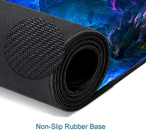 SANWUMIAN Gaming Mouse Pad, Large Non-Slip Rubber Base Mousepad, Keyboard Mouse Mat, Desk Pad with Stitched Edges, 31.5x11.8inch, Dazzling Galaxy - 5