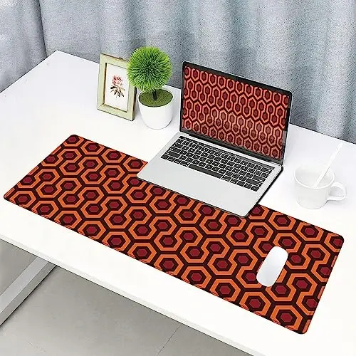 SANWUMIAN Gaming Mouse Pad, XXL Extended Computer Keyboard Long Mouse Mat, Large Desk Pad for Office Laptop, Non-Slip Rubber Base with Stitched Edge Mousepad, 31.5X11.8 inch Overlook Hotel Pattern - 6