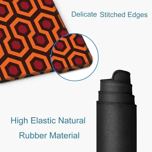 SANWUMIAN Gaming Mouse Pad, XXL Extended Computer Keyboard Long Mouse Mat, Large Desk Pad for Office Laptop, Non-Slip Rubber Base with Stitched Edge Mousepad, 31.5X11.8 inch Overlook Hotel Pattern - 3