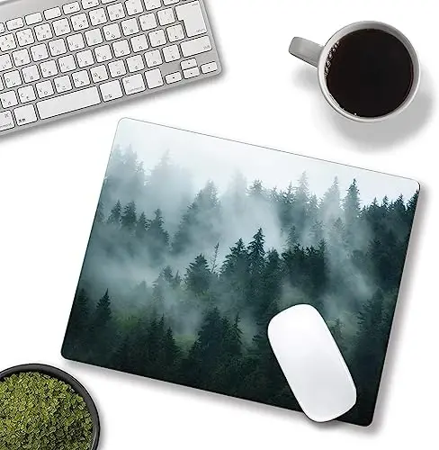 SANWUMIAN sichqonchasi, Fog Forest sichqoncha matosi, Ofis noutbuk kompyuter stoli uchun suv o'tkazmaydigan sirpanmaydigan kauchuk asosli sichqonchalar, tabiiy landshaft - 4