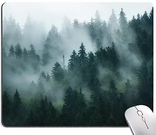 SANWUMIAN sichqonchasi, Fog Forest sichqoncha matosi, Ofis noutbuk kompyuter stoli uchun suv o'tkazmaydigan sirpanmaydigan kauchuk asosli sichqonchalar, tabiiy landshaft - 1