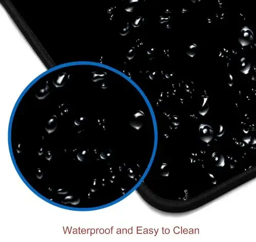 SANWUMIAN Black Large Gaming Mouse Pad with Stitched Edges, Desk Pad Extended Keyboard Mat, Non-Slip Rubber Base Mousepads for Laptop, Office, Home, 31.5X11.8 inch - 3