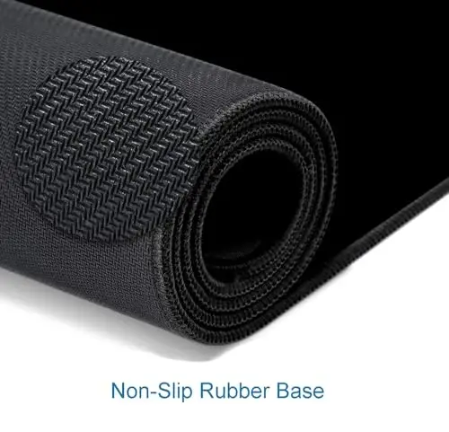 SANWUMIAN Black Large Gaming Mouse Pad with Stitched Edges, Desk Pad Extended Keyboard Mat, Non-Slip Rubber Base Mousepads for Laptop, Office, Home, 31.5X11.8 inch - 4