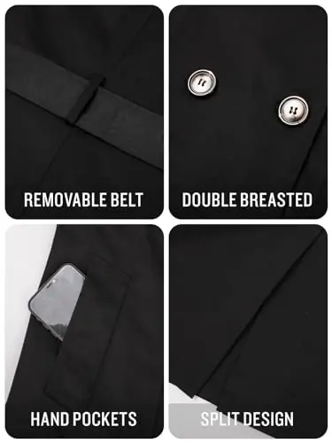 SaphiRose ayollar suv o'tkazmaydigan trench paltosi ikki qavatli uzun qisqa po'stin ajratib olinadigan qalpoqli - 5