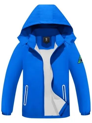 SaphiRose Kids Waterproof Rain Jacket Mesh Lined with Removable Hood | Lightweight rain coat, windproof, breathable, school, camping, travel, outdoor play, boys and girls - 1
