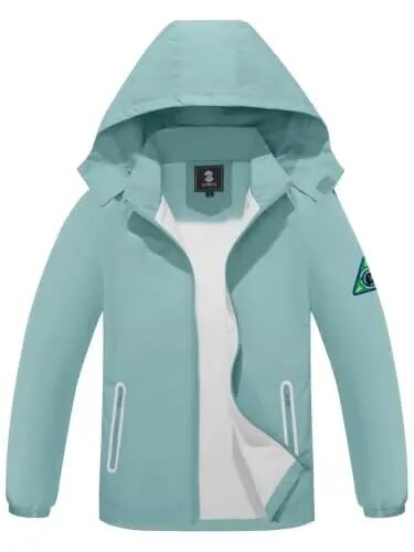 SaphiRose Kids Waterproof Rain Jacket Mesh Lined with Removable Hood | Lightweight rain coat, windproof, breathable, school, camping, travel, outdoor play, boys and girls - 1