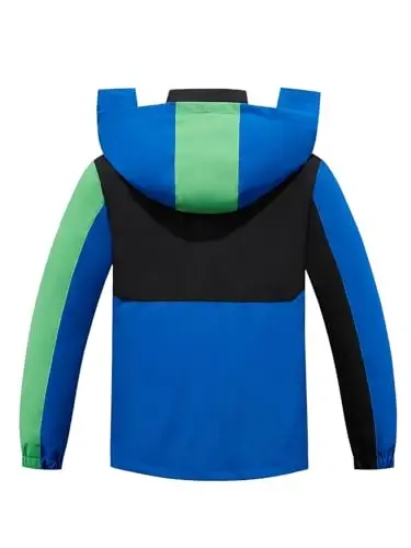 SaphiRose Kids Waterproof Rain Jacket Mesh Lined with Removable Hood | Lightweight rain coat, windproof, breathable, school, camping, travel, outdoor play, boys and girls - SaphiRose (1)