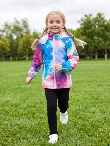 SaphiRose Kids Waterproof Rain Jacket Mesh Lined with Removable Hood | Lightweight rain coat, windproof, breathable, school, camping, travel, outdoor play, boys and girls - SaphiRose (1)