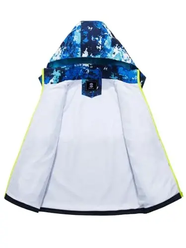 SaphiRose Kids Waterproof Rain Jacket Mesh Lined with Removable Hood | Lightweight rain coat, windproof, breathable, school, camping, travel, outdoor play, boys and girls - 3