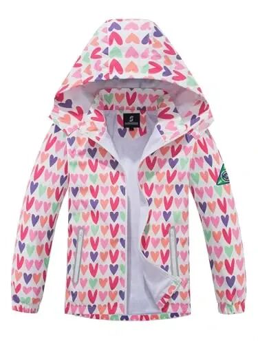 SaphiRose Kids Waterproof Rain Jacket Mesh Lined with Removable Hood | Lightweight rain coat, windproof, breathable, school, camping, travel, outdoor play, boys and girls - 1
