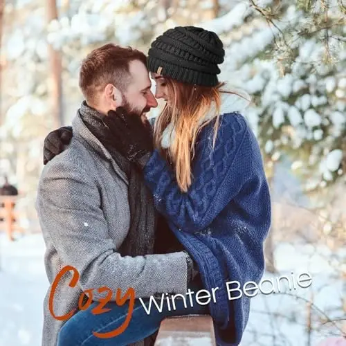 Шапка-бини FURTALK зимняя женская с атласной подкладкой, толстая вязаная шапка из кабельной пряжи, теплая шапочка-колпак - 5