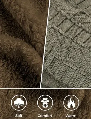 Шапки-бини для мужчин и женщин, гетры для шеи, набор мужских подарков для холодной погоды, зимняя шапка, шарф для шеи, маска для лица для парней, лыжные костюмы - 5