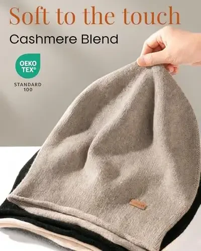 Шапки-бини FURTALK для женщин, мягкие тёплые шапки, зимние шапки, вязаные шапки-чалмы. - 6