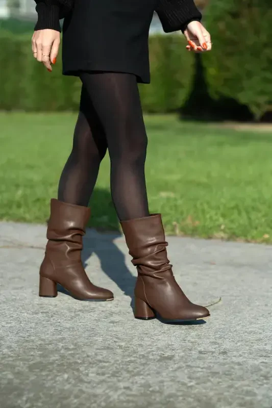 Сапоги-гармошка на каблуке, горький кофе-горький кофе - 2