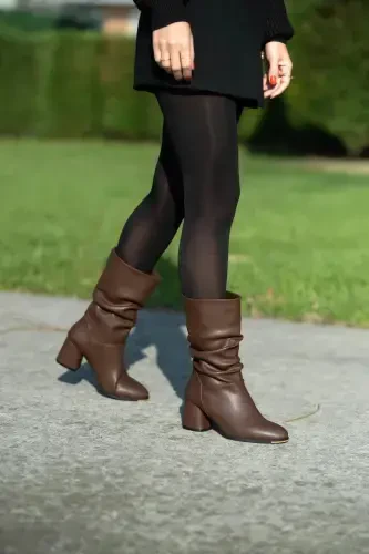 Сапоги-гармошка на каблуке, горький кофе-горький кофе - 3