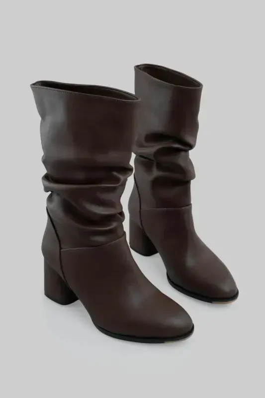 Сапоги-гармошка на каблуке, горький кофе-горький кофе - 5