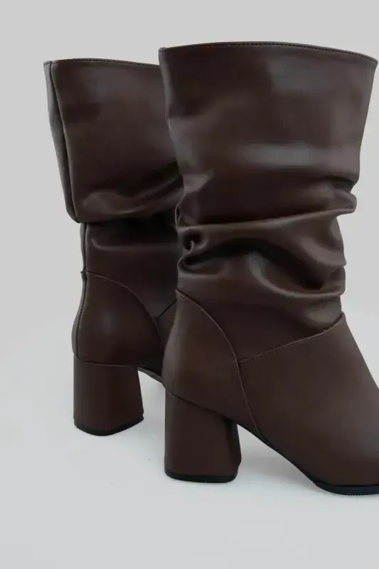 Сапоги-гармошка на каблуке, горький кофе-горький кофе - 6