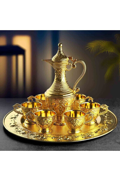 Sapphire 8 Piece Zamzam Set Gift and Presentation Set - Gold Color - GENEL MARKALAR