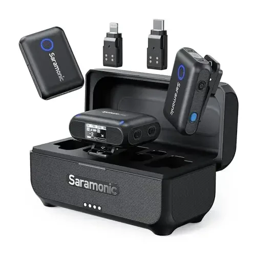 Saramonic BLINK500B2+ Wireless Lavalier Microphone for iPhone Android Type-C Smartphone Camera, 492ft Range, 20h Battery Life, Clip on Wireless Lapel Mic for Live Streaming Video Conference Recording - Saramonic (1)