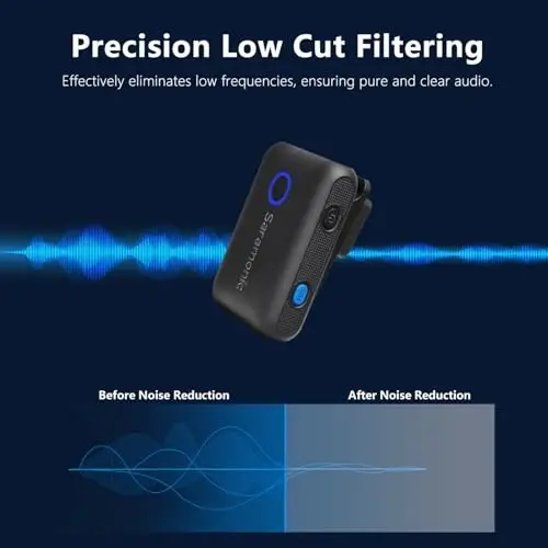 Saramonic BLINK500B2+ Wireless Lavalier Microphone for iPhone Android Type-C Smartphone Camera, 492ft Range, 20h Battery Life, Clip on Wireless Lapel Mic for Live Streaming Video Conference Recording - 3