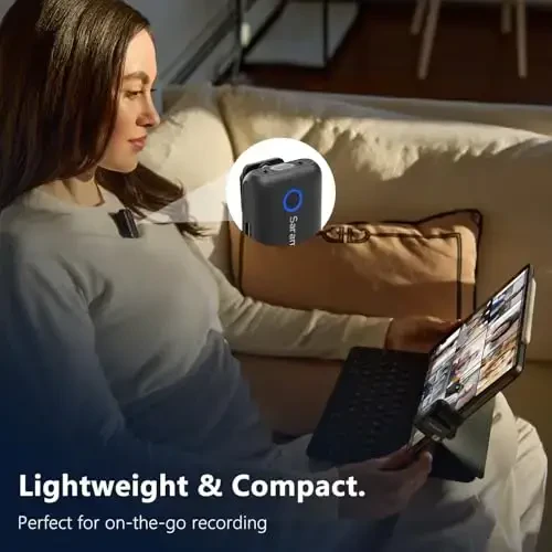 Saramonic BLINK500B2+ Wireless Lavalier Microphone for iPhone Android Type-C Smartphone Camera, 492ft Range, 20h Battery Life, Clip on Wireless Lapel Mic for Live Streaming Video Conference Recording - 5