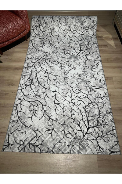 Sarar Carpet Imza03 Gray Non-Slip Base Machine Washable Cut Rug - SARAR HALI