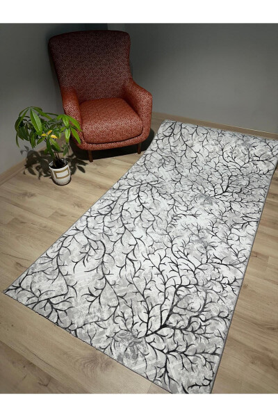 Sarar Carpet Imza03 Gray Non-Slip Base Machine Washable Cut Rug - SARAR HALI (1)