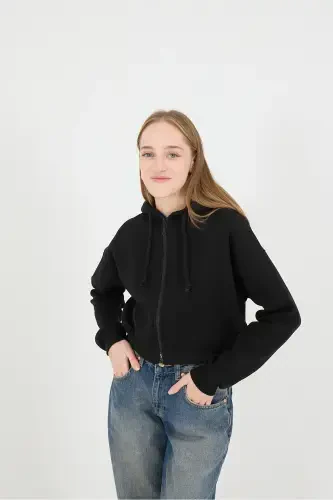 Шардонистый с молнией Sweatshirt H3717-W9-Siyah - 2