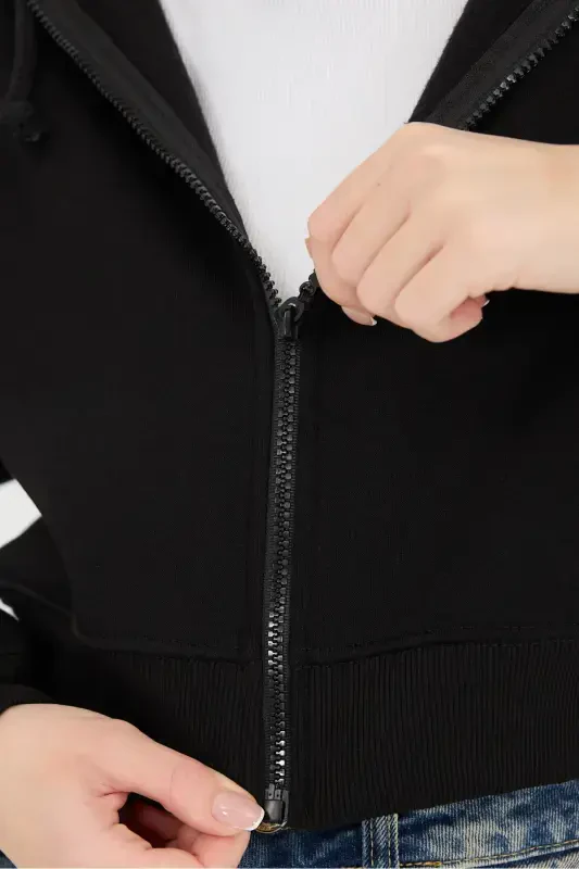 Шардонистый с молнией Sweatshirt H3717-W9-Siyah - 3