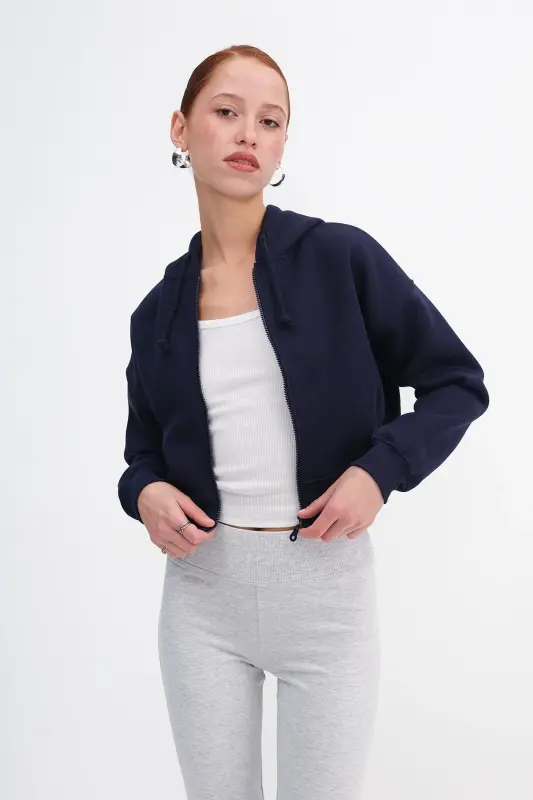 Şardonli Fermuarlı Sweatshirt H3717-w9 - 5