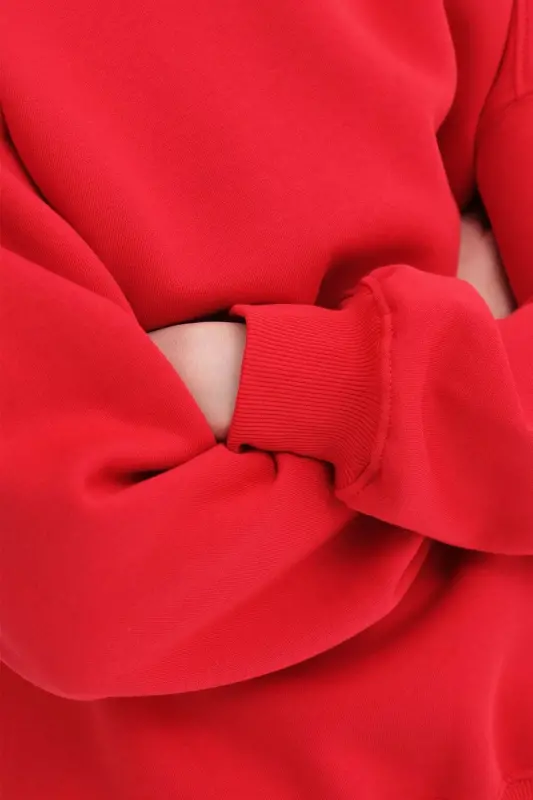 Şardonlu Basic Sweatshirt S3408-K11 - Kırmızı - 3