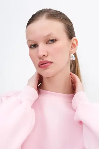 Şardonlu Basic Sweatshirt S3408-K11-Pembe - 4